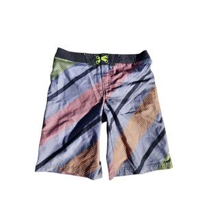 Art Class Adjustable Waist Swim Trunks Mesh Lined Geo Print Big Boys Size 18